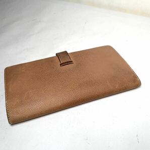 1円 ■HERMES エルメス ベアンクラシック ヴォーエプソン ゴールド金具 二つ折り 長財布 ウォレット □B刻印 ブラウンの画像5