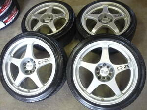 希少！OZクロノEVO♪18-8J+35PCD100/112バリ溝225/40R18　旧ゴルフビートルアウディTTGDBGRBインプレッサ86BRZセリカベンツBMW