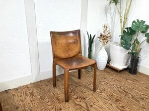 カッシーナ / Cassina キャブ / CABチェア 412 ④ キャメル イタリアンモダン マリオ・ベリーニ ダイニングチェア ボロ 店舗什器 312560