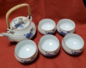 新品　未使用　有田焼　波佐見焼　雅峯　茶器セット 急須 茶器セット 陶器　湯呑み　5客　茶道　陶器　磁気