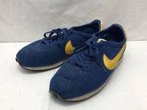 NIKE ナイキ ワッフルトレーナー スニーカー 筆記体 ブルーXイエロー 26cm 24030802