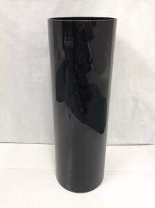 KURATA CRAFT GLASS クラタクラフトグラス HOW 花瓶 花器 円筒 ブラック インテリア フラワースタンド 高さ約45cm 240311