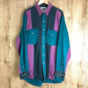 90s VINTAGE CUMBERLAND OUTFITTERS クレイジーパターン ボタンダウン 長袖シャツ メンズ Lサイズ 90年代 ヴィンテージ 古着 e24031320