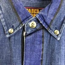 90s VINTAGE FADED GLORY デニム ストライプ柄 ボタンダウン 長袖シャツ メンズMサイズ 90年代 ヴィンテージ 古着 e24031315_画像6