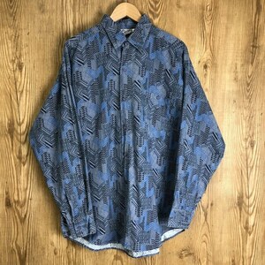 90s VINTAGE SIMS WEAR 幾何学柄 長袖シャツ メンズSサイズ 90年代 ストリート ヴィンテージ 古着 e24031524