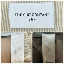 a03814 THE SUIT COMPANY レディース セットアップ ジャケット スカート 薄手 裏地 膝下 スリット 36 ベージュ フォーマルイブニングウェア_画像10