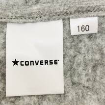 a03910 美品 CONVERSE コンバース トレーナー ハーフジップ ロゴワッペン フード 裏起毛 160 グレー 男児 シンプルデイリーカジュアル _画像8