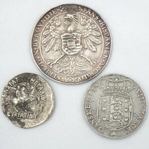 1円～ 銀貨 1541年 ローマ帝国 フェルディナント1世 1 1/2ターラー&1675年 デンマーク クリスチャン5世 他 計3点 y172-2290060【Y商品】