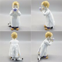 1円～ Meissen マイセン ヘンチェルの子どもシリーズ ブルーオニオンのカップを持つ少年 フィギュリン 246-2555561【O商品】_画像2