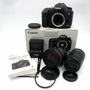 1円～ EOS 7D MarkII デジタルカメラ EF 24-70mm/EF-S 55-250mm レンズ 他 箱付 ※通電確認済み 現状品 y191-2529621【Y商品】