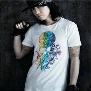 ■稀少品レア■ HYDE ROEN rainbow skull Tシャツ XLサイズ 虹色 HIROMU SWITCHBLADE / L'Arc~en~Ciel THE LAST ROCKSTARS VAMPS ラルク