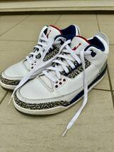 【中古】ナイキ AIR JORDAN 3 RETRO OG WHITE/FIRE RED-TRUE BLUE 27.5cm US9.5 国内正規品 854262-106 箱無_画像4