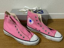 【デッドストック】【80s】【USA製】CONVERSE ALL STAR HI ピンク 23.5㎝ US5 銀箱 囲みロゴ 青文字 80年代 チャックテイラー ヴィンテージ_画像3