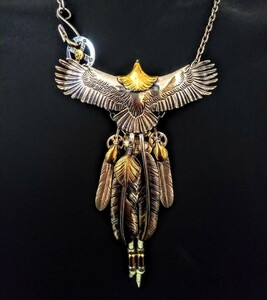goro's Goro's [ large Eagle & god set ] on gold &. gold extra-large feather gold wheel gold pipe gold attaching combination feather L small angle chain neitib