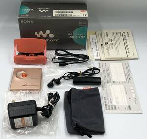 外観極美品　新品級　SONY MZ-E707 WALKMAN ポータブルMDプレーヤー　MADE IN JAPAN MDLP対応 