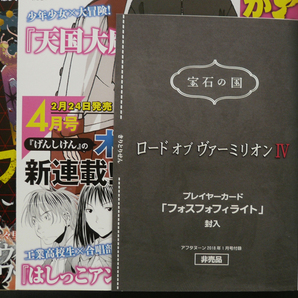 □ 月刊アフタヌーン 2018年1月号／特別ふろく［宝石の国 プレイヤーカード］／新連載［全生物に告ぐ］オオヒラ航多／市川春子 DOUBLE-Sの画像4