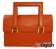 エルメス HERMES 365PM ハンド バッグ レザー □I刻印 2005年頃製造 オレンジ ゴールド金具 レディース ABランク 即決【RAYON】_画像1