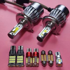 MR31S MR41S ハスラー 超爆光! H4 LED ヘッドライト ルームランプ バックランプ スモール 9個セット スズキ /h4/45/57/6/t31