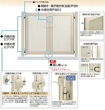 門扉 アルミ門扉 YKK シンプレオ 5型 親子開き 門扉フェンス 04・0814 扉幅40＋80cm×高さ140cm 全幅1406mm 門柱式_画像4