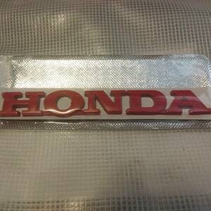 【送料込】HONDA 3Dエンブレム(両面テープ付) レッド 縦2cm×横15cm ホンダ 金属製