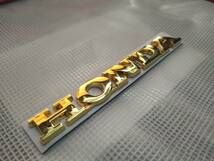 【送料込】HONDA 3Dエンブレム(両面テープ付) ゴールド 縦2cm×横15cm ホンダ 金属製 _画像2