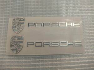 【送料込】PORSCHE(ポルシェ) ステッカー 2枚組 縦1.8cm×横6.2cm　911 ケイマン マカン カイエン パラメーラ タイカン 944 928 