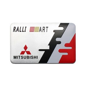[ включая доставку ]RALLI ART( Ralliart ) эмблема plate длина 5cm× ширина 8cm алюминиевый Mitsubishi 2
