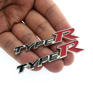 【送料込】TYPE R 3Dエンブレム 2枚組 ミニサイズ 縦1.3cm×横6.6cm 金属製 HONDA 無限 