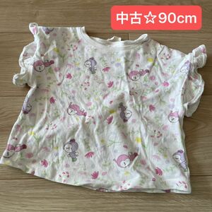 中古品☆アカチャンホンポ アンパンマン ドキンちゃん コキンちゃん 花柄 Tシャツ トップス 90cm 90サイズ