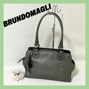 BRUNDOMAGLI ブルーノマリ　トートバッグ　本革　レザー　濃いグレー