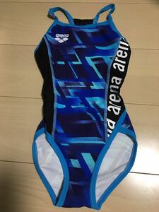 競泳水着　アリーナ　arena ワンピース　ハイレグタイプ　女の子用　レディース　青　ブルー　クリーニング済　R140サイズ