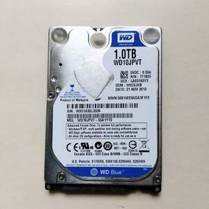 【50】1TB 1000GB HDD SATA 2.5インチ WD WD10JPVT ハードディスクドライブ