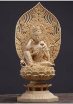 極上品★仏教工芸品 細密彫刻 観音菩薩様像 木彫仏像 置物_画像1