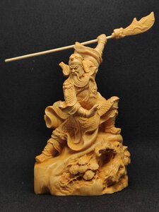 極上品 関羽像　精密彫刻　仏師で仕上げ品 武財神　三国志