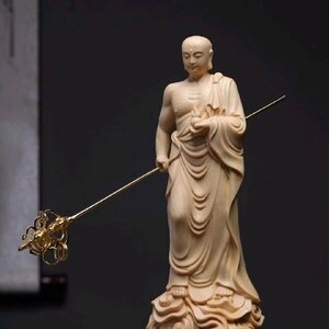 新入荷★極上の木彫 仏教美術 精密彫刻 仏像 地蔵菩薩像 手職人手作り