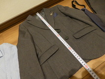 120サイズ スーツ上下 シャツ ネクタイ セットアップ ダークグレー イオン 〒無料 _画像4
