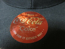 Coca-Cola コカ・コーラ キャップ 帽子 ぼうし サイズフリー 後部でサイズ調整ができます ゴールド刺繍 レア品 美品_画像3