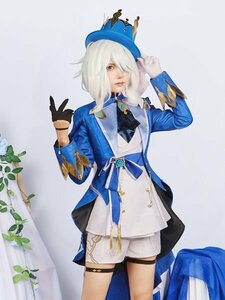 原神　芙洛斯cosplay 水神　人気 コスプレ 可愛いデザイン学園祭 文化祭 仮装 変装 ウイッグ付き ハロウィン可愛い制服大人気