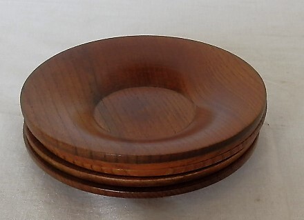 木製・欅の茶托4寸x5枚セット、 すりウレタン塗。お茶道具・煎茶道具・日本製