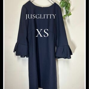 ☆美品☆ JUSGLITTY セレモニー ワンピース　ネイビー　XS