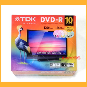 ●DVD●TDK DVD-R 録画用 4.7GB 10枚組み 新品未開封 CPRM対応 カラーミックス DR120DMC 10UE●