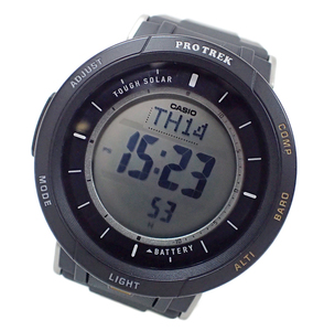 1MV 美品 CASIO カシオ PRO TREK プロトレック キャンパー PRG-30-1JF タフソーラー 腕時計 替えベルト付き