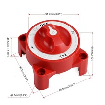 アイソレータースイッチ マリンボート デュアルバッテリー 32V 350 Amp 防水 96.5×61mm 赤 暗闇蛍光白 点火保護 ★新品送料無料★_画像3