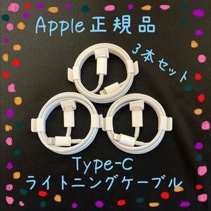 3本セット Apple純正品 ライトニングケーブル Type-C 1m iphone付属品 正規品 タイプC