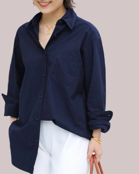 Deuxieme Classe OXFORD BD シャツ ネイビー ドゥーズィエムクラス ボタンダウンシャツ オーバーサイズ