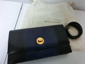 中古品 保管品 BVLGARI ブルガリ クラッチバッグ ショルダーバッグ ブラック ブルー/激安1円スタート