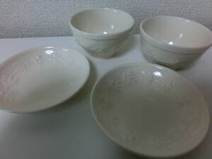 中古品 保管品 WEDGWOOD ウェッジウッド フェスティビティ アイボリー ジャパニーズティーカップ＆プチトレイ 2セット/激安1円スタート