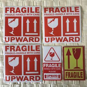  sticker 5 sheets FRAGILE HANDLE WITH CARE