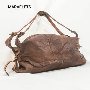 レア品　MARVELETS レザー　ボストンバック　ショルダーバッグ　大容量　オールレザー 斜め掛け