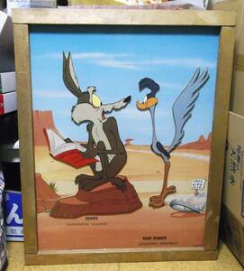  Vintage retro * Looney * Tunes Roadrunner wai Lee coyote * american pop art * woodworking art picture 